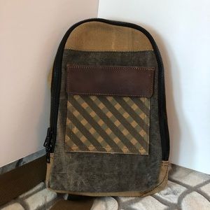 Mona B Canvas Med backpack w over shoulder strap